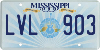MS license plate LVL903