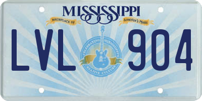 MS license plate LVL904