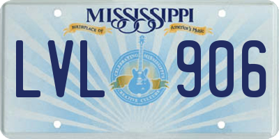 MS license plate LVL906