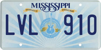 MS license plate LVL910