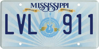 MS license plate LVL911