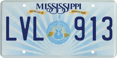 MS license plate LVL913