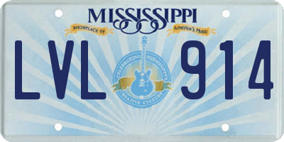 MS license plate LVL914