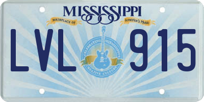 MS license plate LVL915