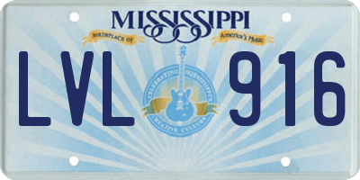 MS license plate LVL916