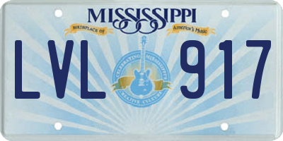 MS license plate LVL917