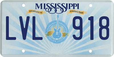 MS license plate LVL918