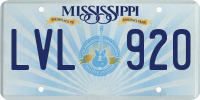 MS license plate LVL920
