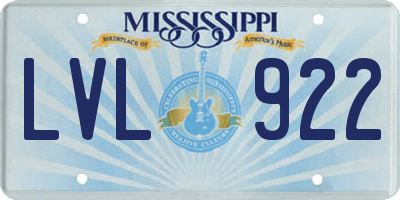 MS license plate LVL922