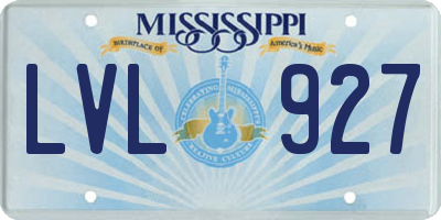 MS license plate LVL927