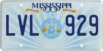 MS license plate LVL929