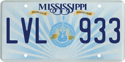 MS license plate LVL933