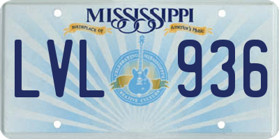 MS license plate LVL936