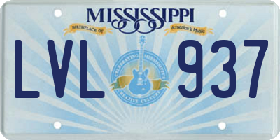 MS license plate LVL937
