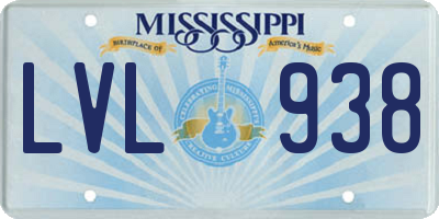 MS license plate LVL938