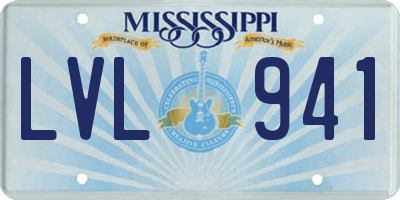 MS license plate LVL941
