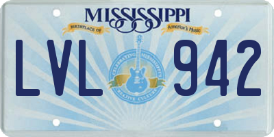 MS license plate LVL942
