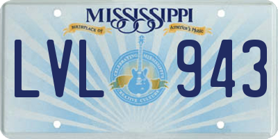 MS license plate LVL943