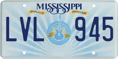MS license plate LVL945