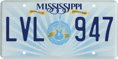 MS license plate LVL947