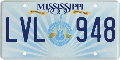 MS license plate LVL948