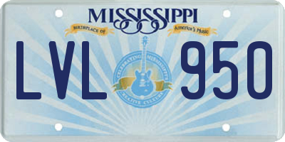 MS license plate LVL950