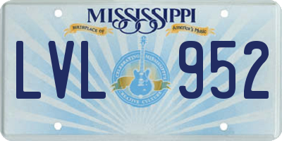 MS license plate LVL952