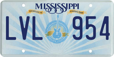 MS license plate LVL954