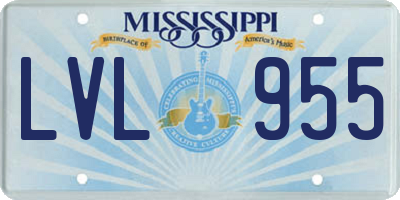 MS license plate LVL955