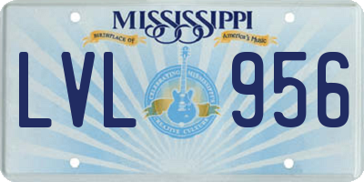 MS license plate LVL956