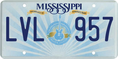 MS license plate LVL957