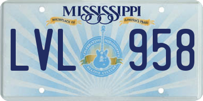 MS license plate LVL958