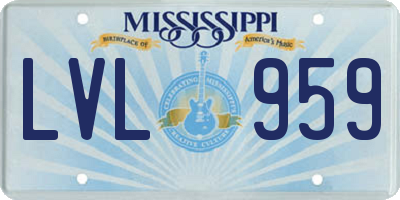 MS license plate LVL959