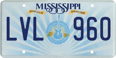 MS license plate LVL960