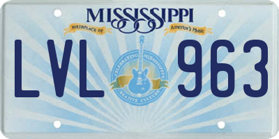 MS license plate LVL963