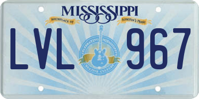 MS license plate LVL967
