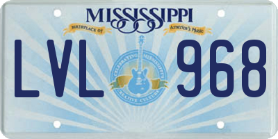 MS license plate LVL968