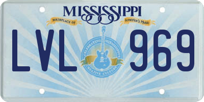 MS license plate LVL969