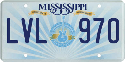 MS license plate LVL970