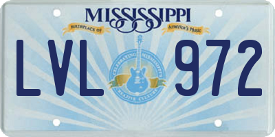 MS license plate LVL972