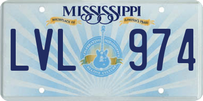 MS license plate LVL974
