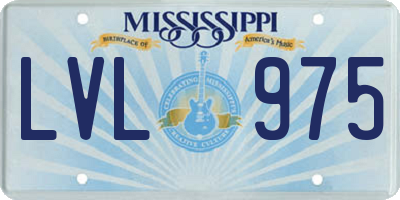 MS license plate LVL975