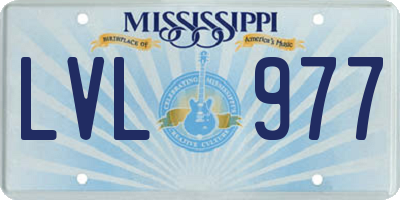 MS license plate LVL977
