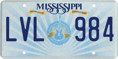 MS license plate LVL984
