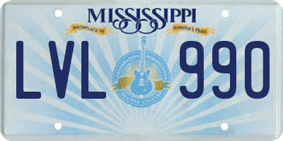 MS license plate LVL990
