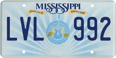 MS license plate LVL992