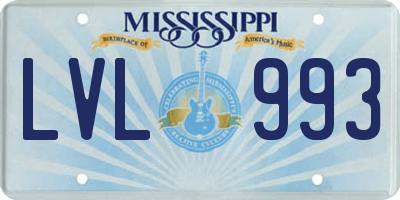 MS license plate LVL993