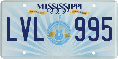 MS license plate LVL995