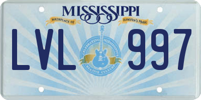 MS license plate LVL997