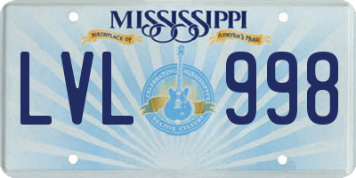 MS license plate LVL998
